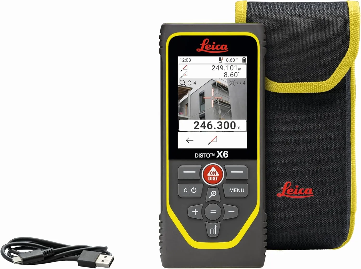 Leica Geosystems DISTO X6 New, 800ft Laser Distance Measure with Bluetooth, 4X Zoom Camera
