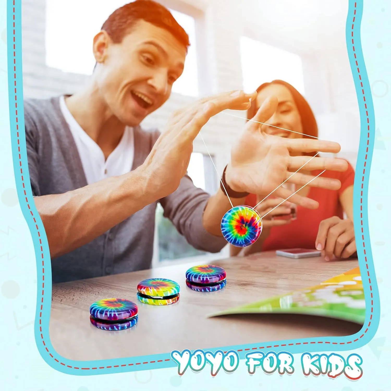 Lenwen Yoyos for Kids, Beginners Metal Yo Yo Toys with Colorful Designs Adults Teens Birthday Party Favors, Holiday Stocking Fillers, Classroom Prizes(50 Pcs, Rainbow)