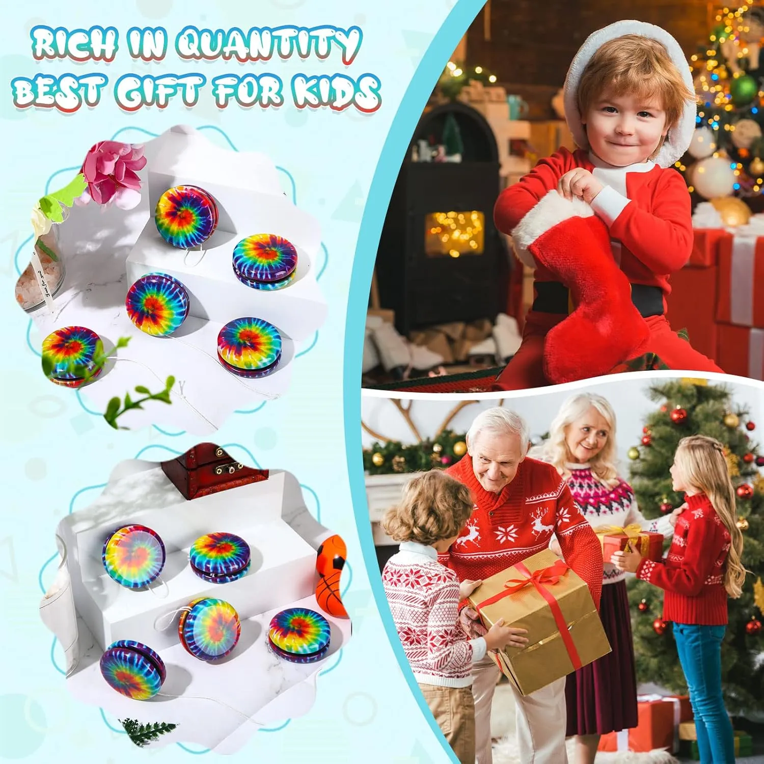 Lenwen Yoyos for Kids, Beginners Metal Yo Yo Toys with Colorful Designs Adults Teens Birthday Party Favors, Holiday Stocking Fillers, Classroom Prizes(50 Pcs, Rainbow)