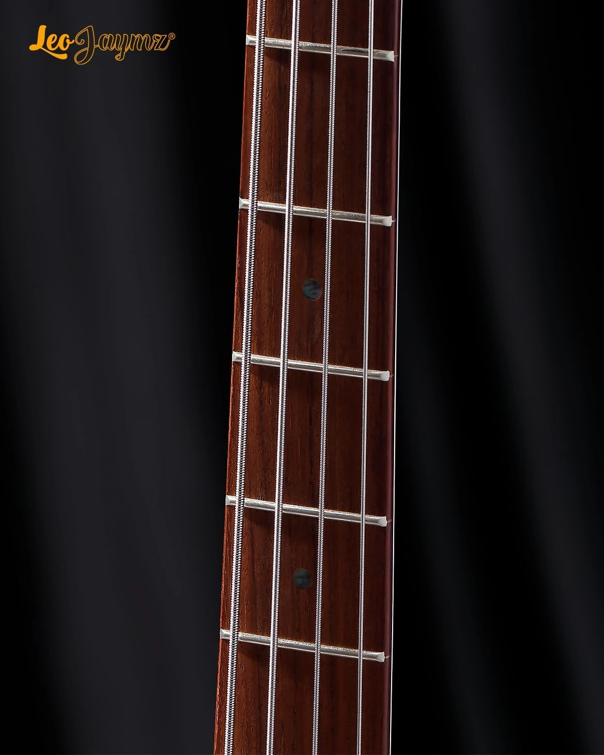Leo Jaymz SC 4 String 34" Scale Electric Bass, 22 Frets, Mahogany Body and Maple Veener, Maple Neck, Rosewood Fingerboard, H-H Pickups, Glossy Finish (SC Flame Blue)