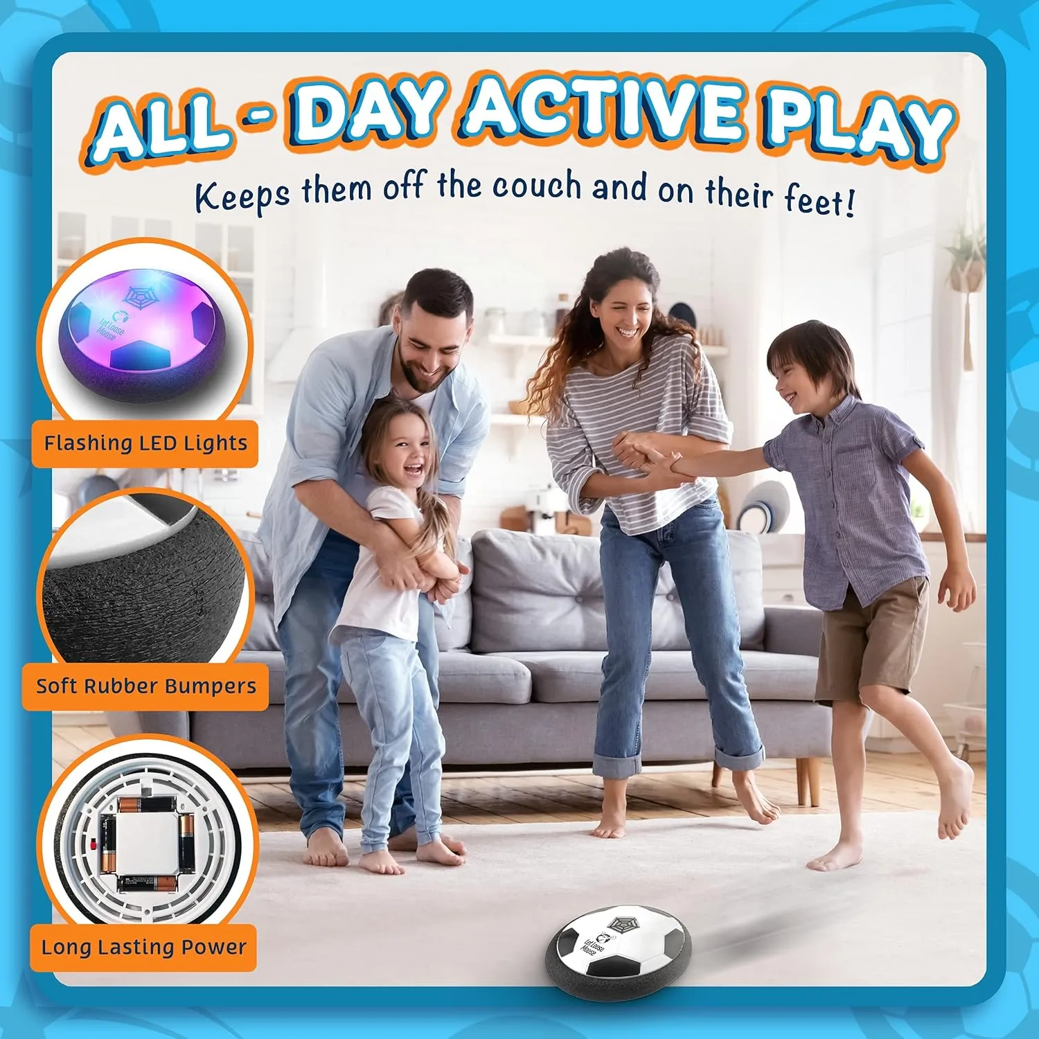 Let Loose Moose Hover Soccer Ball, Set of 2 LED Soccer Ball Toys, Gifts for 8 Year Old Boys, Indoor LED Floating Football for 7 Year Old Kids, Boy Birthday Gifts Age 4-6, 6-8, 8-12 Fun Sport Toy