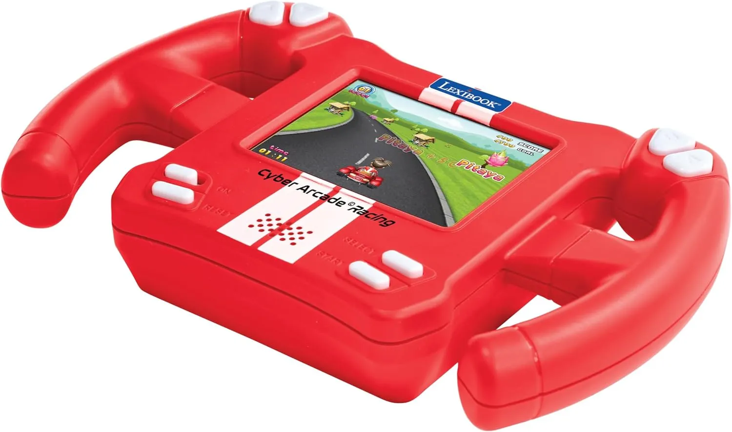 Lexibook, Cyber Arcade Racing, Motion Controlled Racing Console, 30 Racing, Action and Puzzle Games, Control by Tilting, Red, JL3150