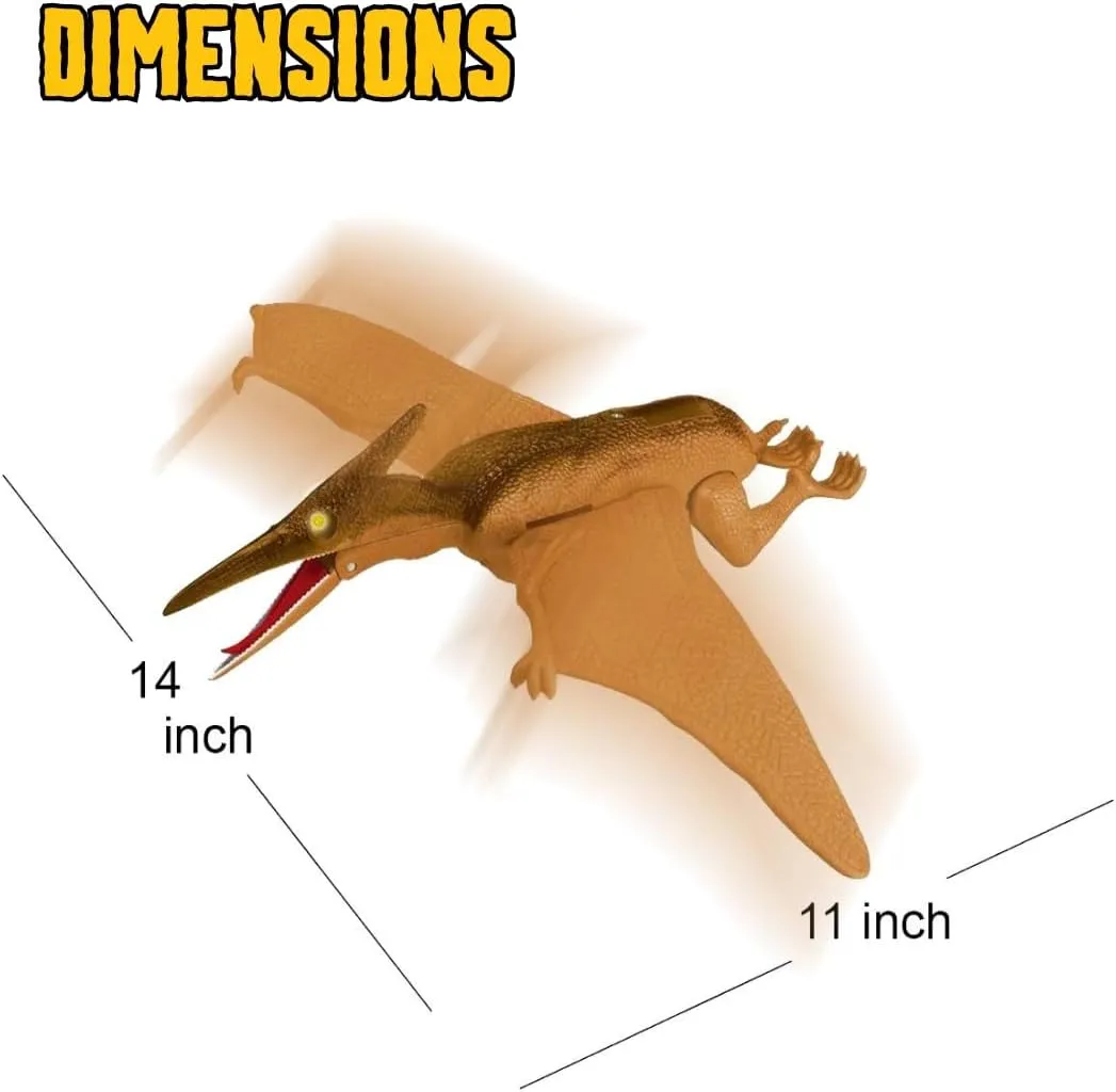 Liberty Imports Dino Planet Battery Operated Dinosaur Toy with Light Up Eyes and Sounds (Pterodactyl)