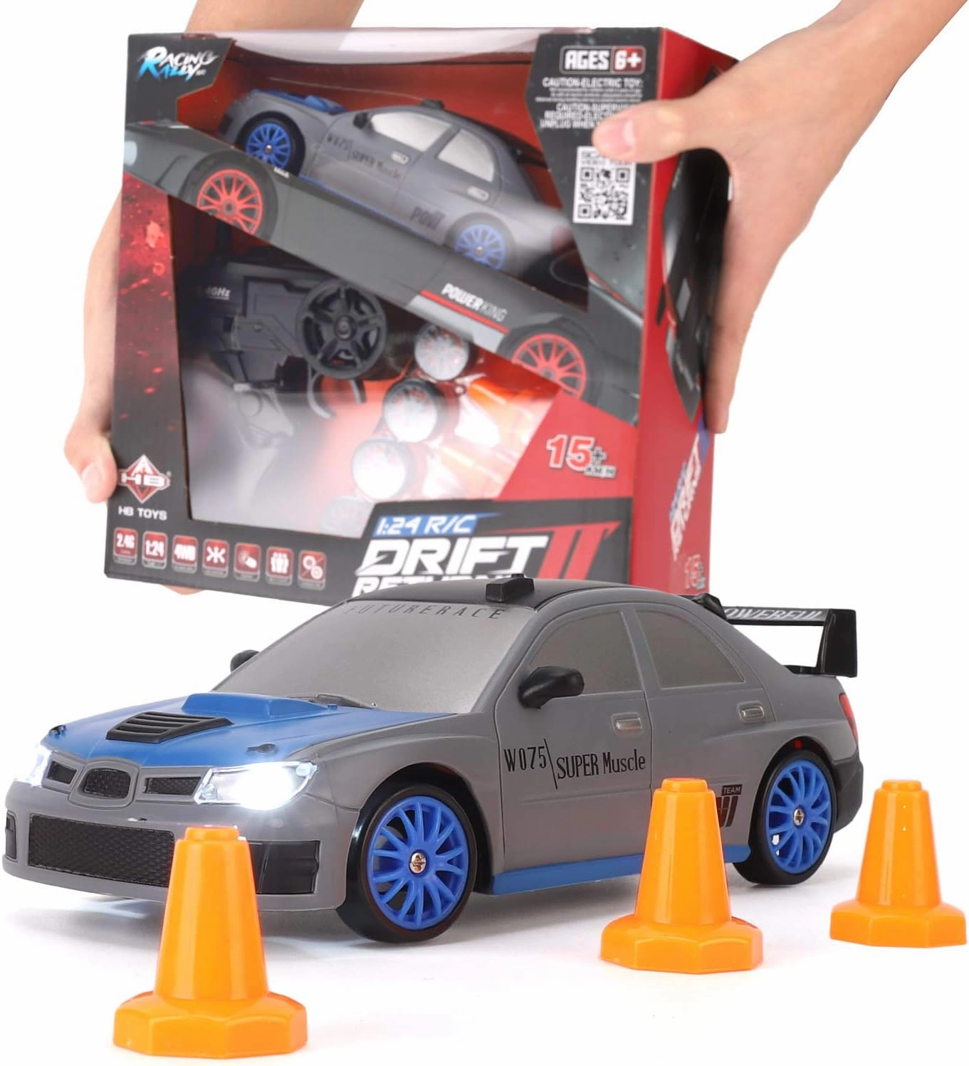 Liberty Imports RC Drift Car 1/24 2.4GHz 4WD Remote Control Sport Racing On-Road Vehicle with LED Light, Batteries and Drift Tires (Style 1)