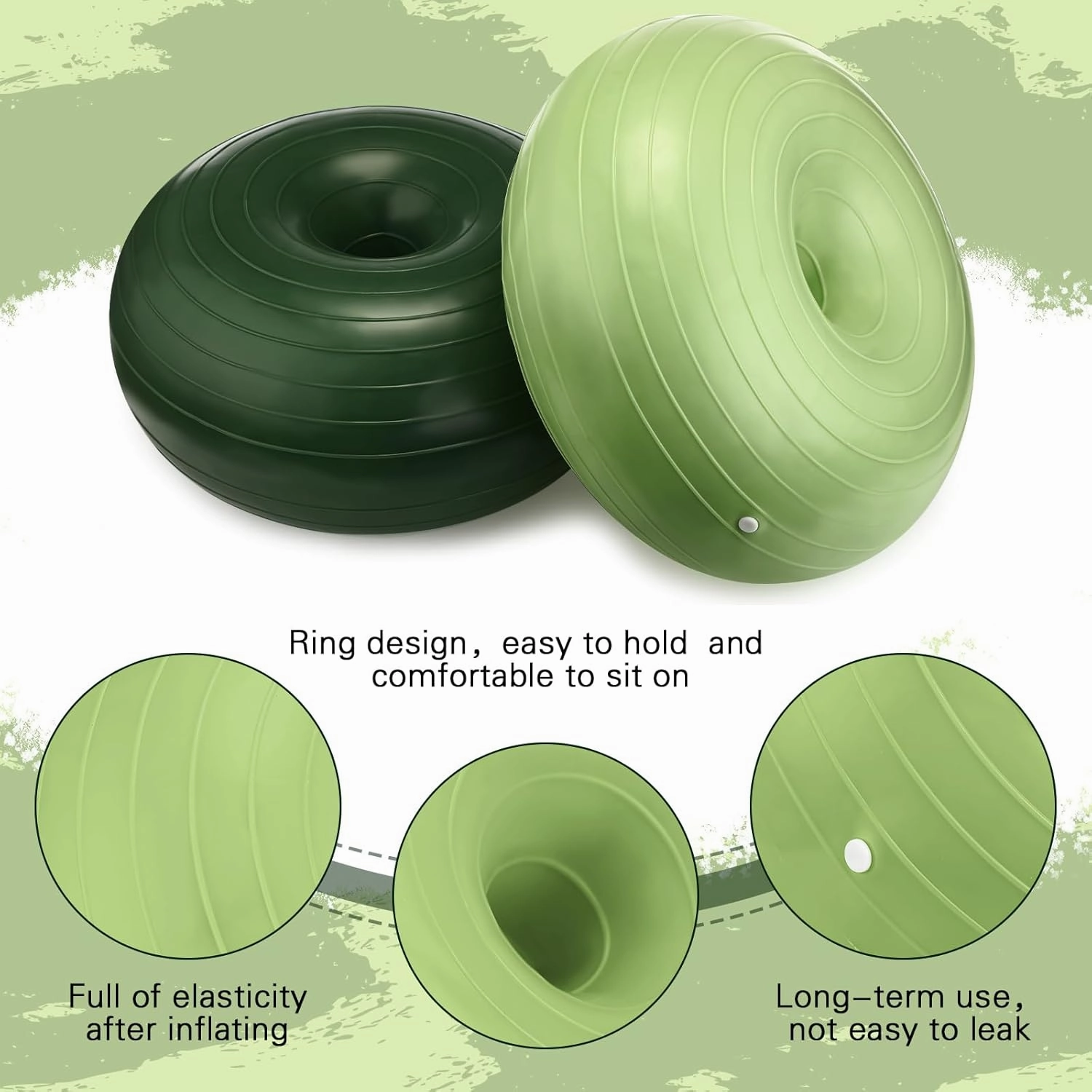 Libima 4 Pcs Flexible Seating for Classroom Inflatable Yoga Ball Chairs with Pump Donut Exercise Ball Chair Cushion Seat for Balance and Stability Training Home Office Gym Workout