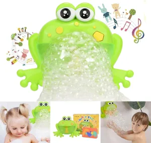 Light Up Baby Bath Bubble Toys,Tub Big Frog Automatic Bubble Maker Blower with 24 Music Baby Fun Shower Toys, for Boys, Girls