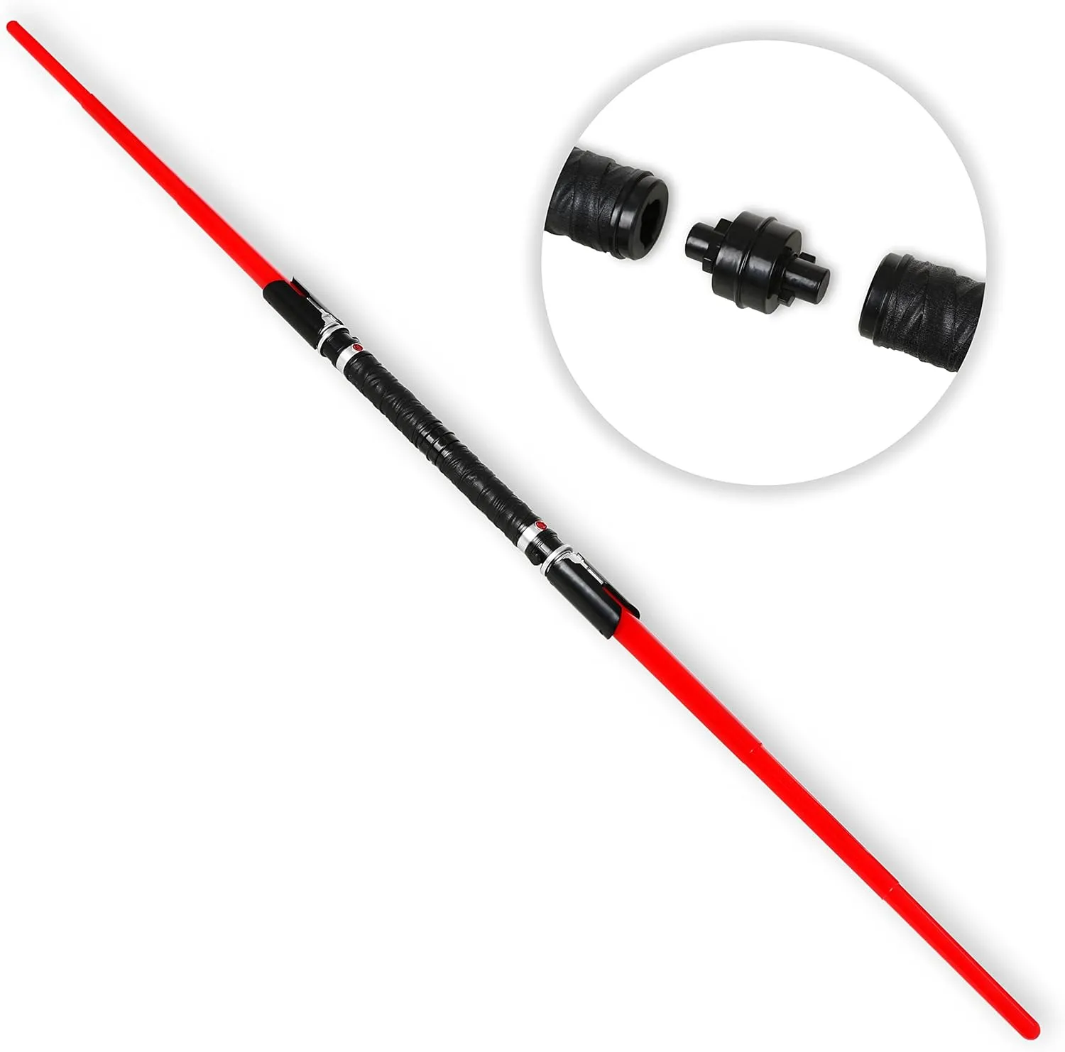 Light up Saber Toy with Electronic Lights and Sound Effect for Kids and Adults, Double-Bladed Red LED Retractable Force FX Light up Saber Toy as Party, Halloween, Holiday, Birthday Gift(2 Pack)