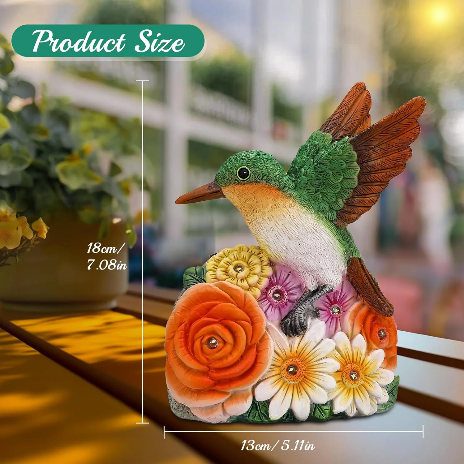 Linkax Birthday Gifts for Women Mom Grandma Sister, Hummingbird Statue Solar Lights Outdoor Garden Decor for Outside Patio Yard Front Porch Balcony Home, Gardening Housewarming Gifts New Home