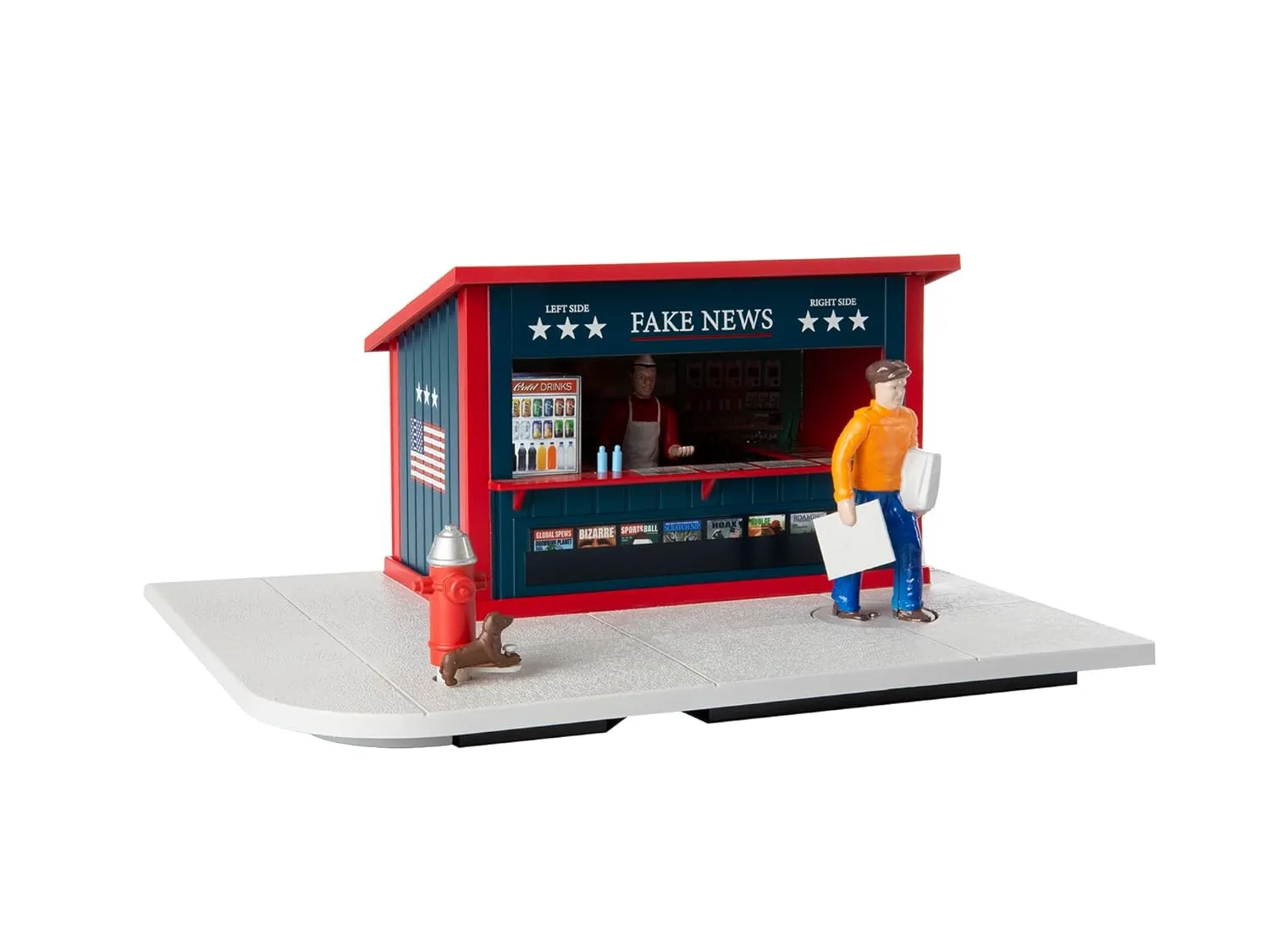 Lionel Fake News Plug-Expand-Play Stand with Animated Figure O Gauge Model Train Accessory