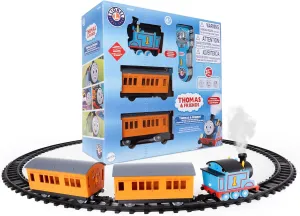 Lionel Mattel Thomas & Friends Battery O Gauge Toy Train Set with Remote, Locomotive, Train Cars, & Track with Authentic Train Sounds, Lights, & Water Vapor Smoke Effects for Kids 4 