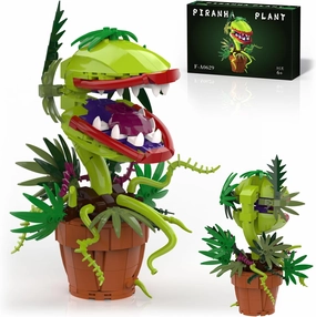 Little Shop of Horrors Audrey 2 Piranha Plant Building Blocks Sets for Boys 8-14, 327 Pcs Openable Mouth Cannibal Flower Monster, Creative Gifts for Movie Fan, Adults