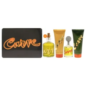 Liz Claiborne Curve 4 Pieces Gift Set for Men, (4.2 Ounce Eau de Cologne Spray   3.4 Ounce After Shave Balm   3.4 Ounce Shower Gel   0.25 Eau de Cologne Splash)