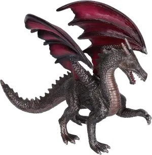 LIZEALUCKY Dragon Action Figurine,Ancient Dragon Figures Model,Statue Dragon Toys for Boys Girls Kids,Figures Miniatures for Tabletop Display & Roleplaying, Above 3 Years Old(Black)