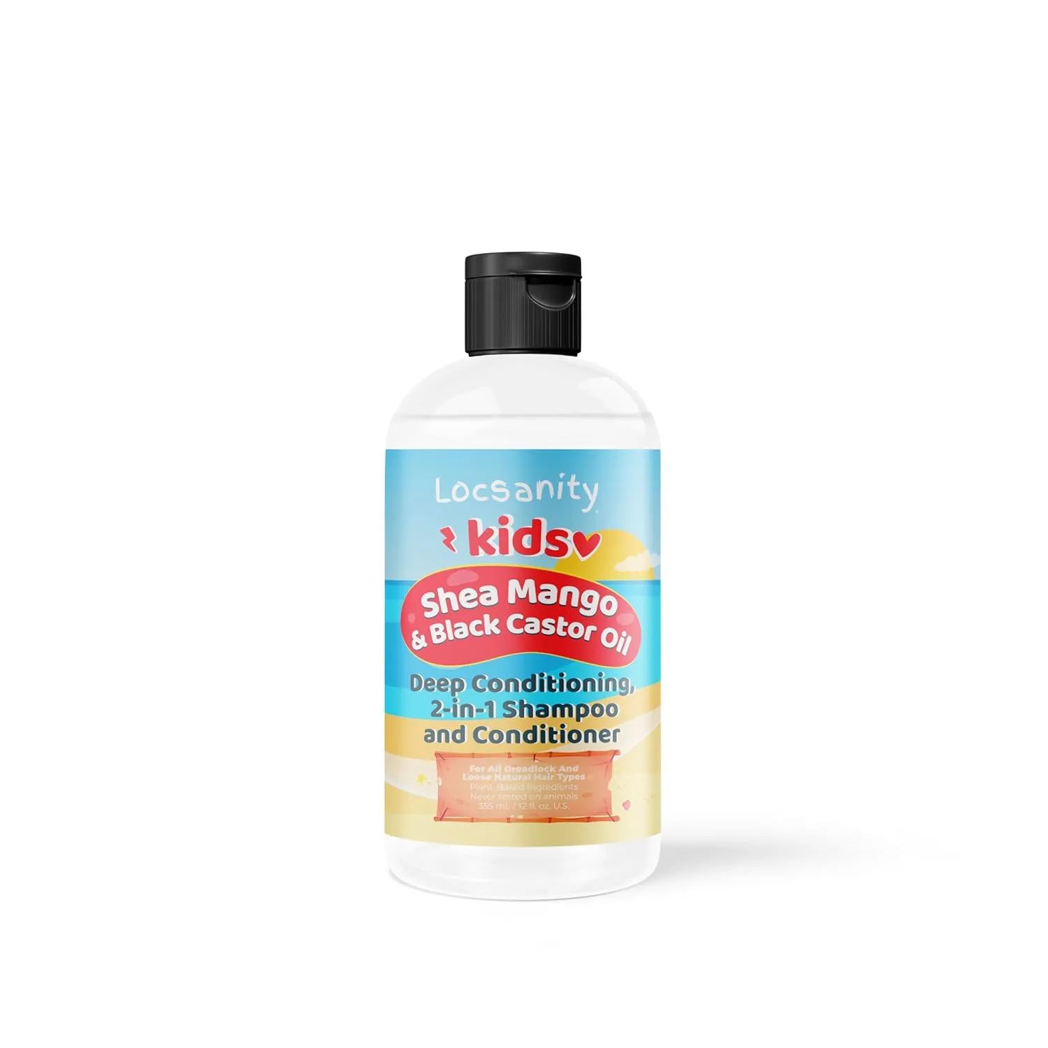 Locsanity Shea and Mango Kids 2 in 1 Shampoo and Conditioner, 12 oz, for Natural, Kinky and Curly Hair, Locs