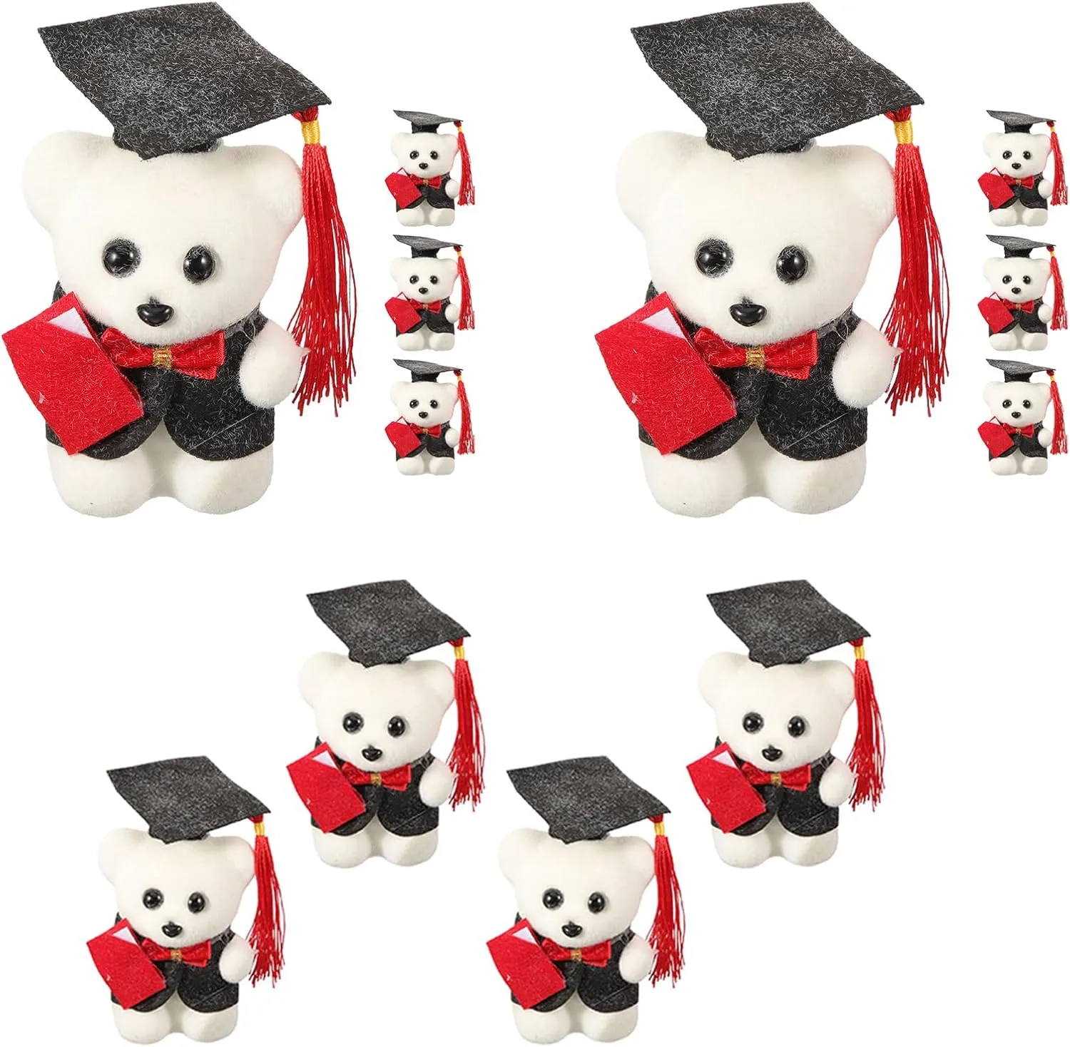 LOGOFUN 12pcs Mini Graduation Bear Small Graduation Bear Doll Stuffed Animal Bears with Cap Tiny Bears Dolls for 2025 Grad Gift