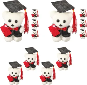 LOGOFUN 12pcs Mini Graduation Bear Small Graduation Bear Doll Stuffed Animal Bears with Cap Tiny Bears Dolls for 2025 Grad Gift