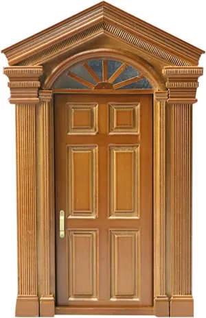 LOGOFUN Dollhouse Mini Door Figurine Miniature Vintage Door Statue 1:12 Scale Tiny Door Sculpture for Doll House Accessories