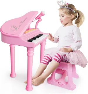 Love&Mini Piano Keyboard Toys for Girls - 31 Keys Kids Toy Piano with Microphone and Stool for Toddler Music Toy for 3  Years Old Girls Birthday Gift