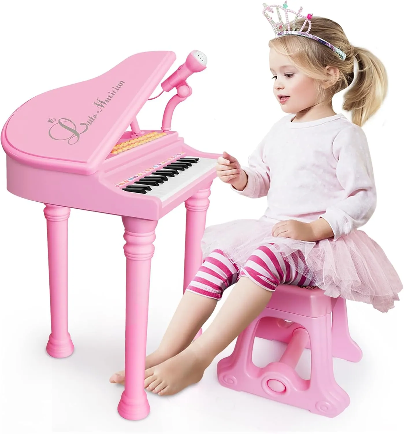 Love&Mini Piano Keyboard Toys for Girls - 31 Keys Kids Toy Piano with Microphone and Stool for Toddler Music Toy for 3  Years Old Girls Birthday Gift