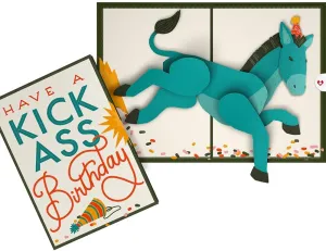 Lovepop Birthday Pop-Up Card for Her and Him - 3D Greeting Cards for Boys, Girls, Men, Women - Have a Kick Ass Birthday - 5" x 7" Card - Blank Notecard & Envelope Included