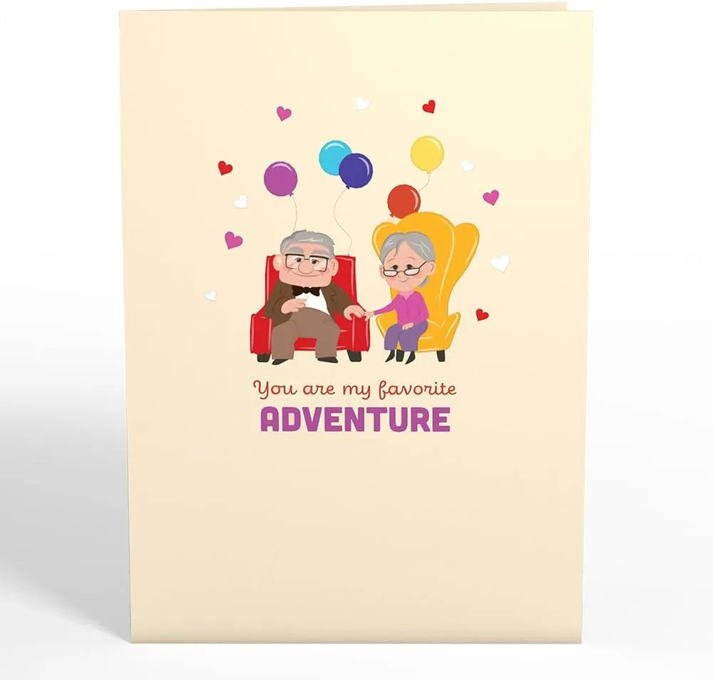 Lovepop Everyday Pop-Up Card for Her and Him - 3D Disney & Pixar Greeting Cards for Boys, Girls, Men, Women - My Favorite Adventure - 5" x 7" Up House Card - Blank Notecard & Envelope Included