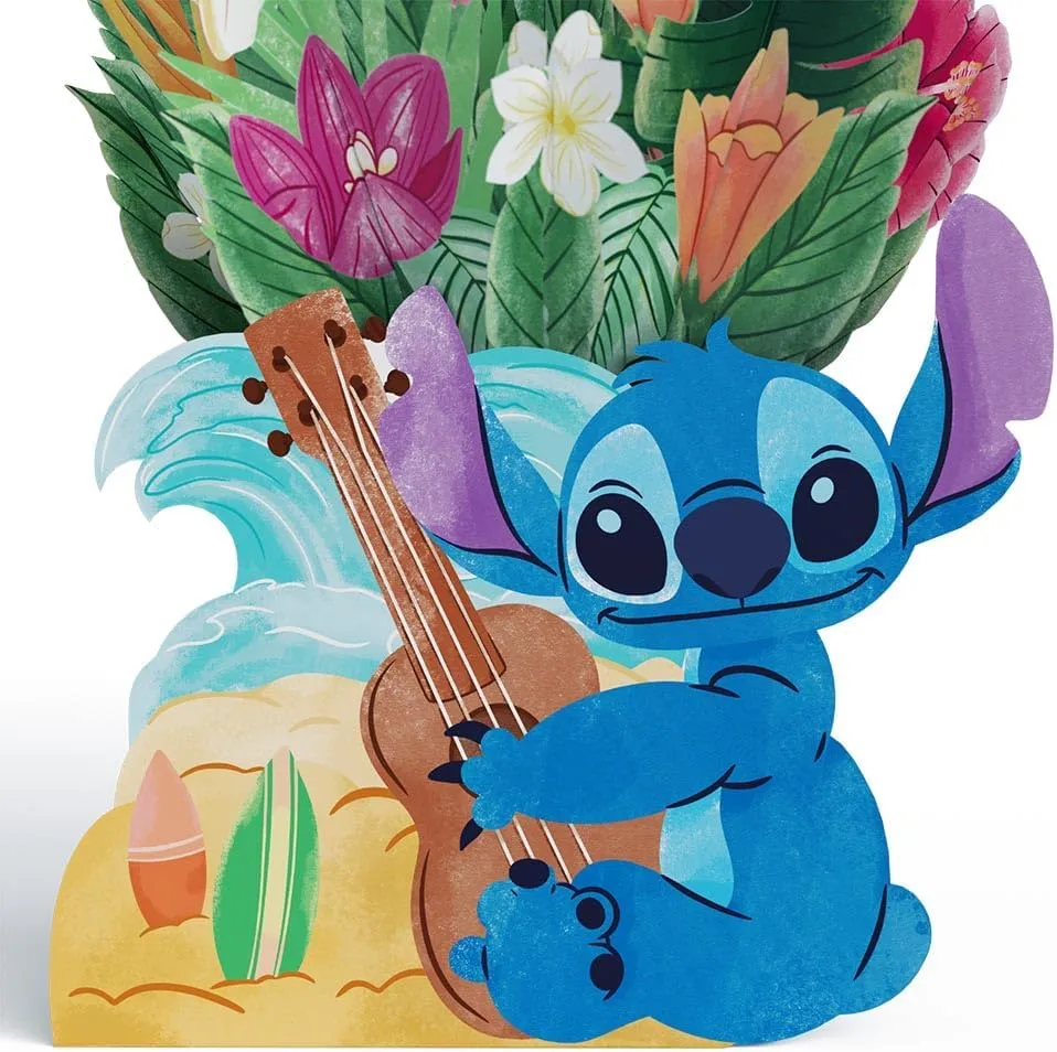 Lovepop Everyday Pop-Up Disney Paper Flower Bouquet for Her and Him - Stitch Flower Buds for Boys, Girls, Men, Women - 12" Bouquet - Blank Note Card Included