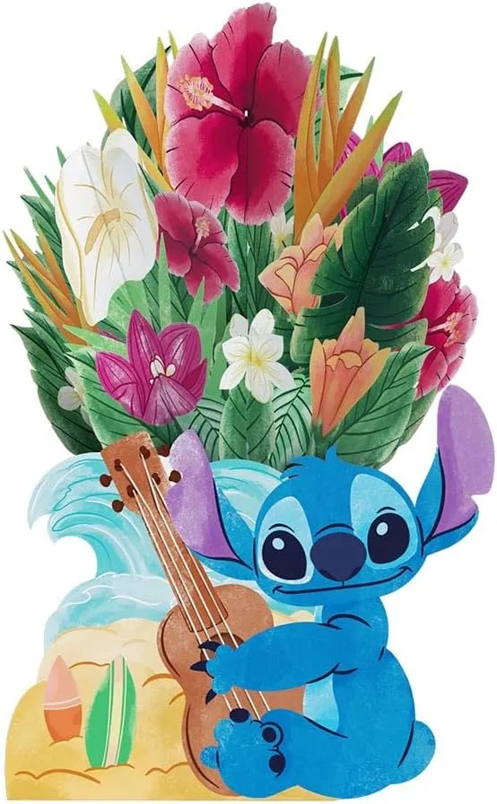 Lovepop Everyday Pop-Up Disney Paper Flower Bouquet for Her and Him - Stitch Flower Buds for Boys, Girls, Men, Women - 12" Bouquet - Blank Note Card Included