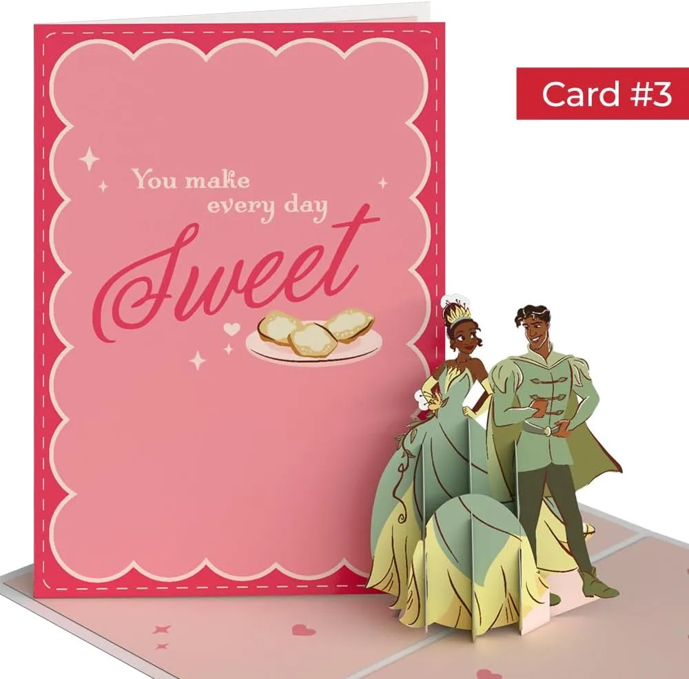 Lovepop Valentines Day Card for Her, Him - 3D Disney Pop-Up Nesting Card - Disney Princesses - 4 Cards - 5" x 7" - Blank Notecard & Envelope Included