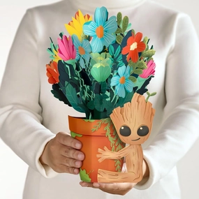 Lovepop Everyday Pop-Up Marvel Paper Flower Bouquet for Her and Him - Groot Flower Buds for Boys, Girls, Men, Women - 12" Guardians of the Galaxy Bouquet - Blank Note Card Included