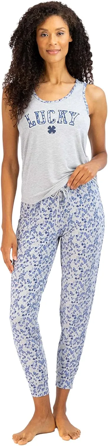 Lucky Brand Women's Pants Set, 3 Piece T-Shirt, Tank, Top, and Joggers, Casual Everyday Loungewear for Women (S-XL)