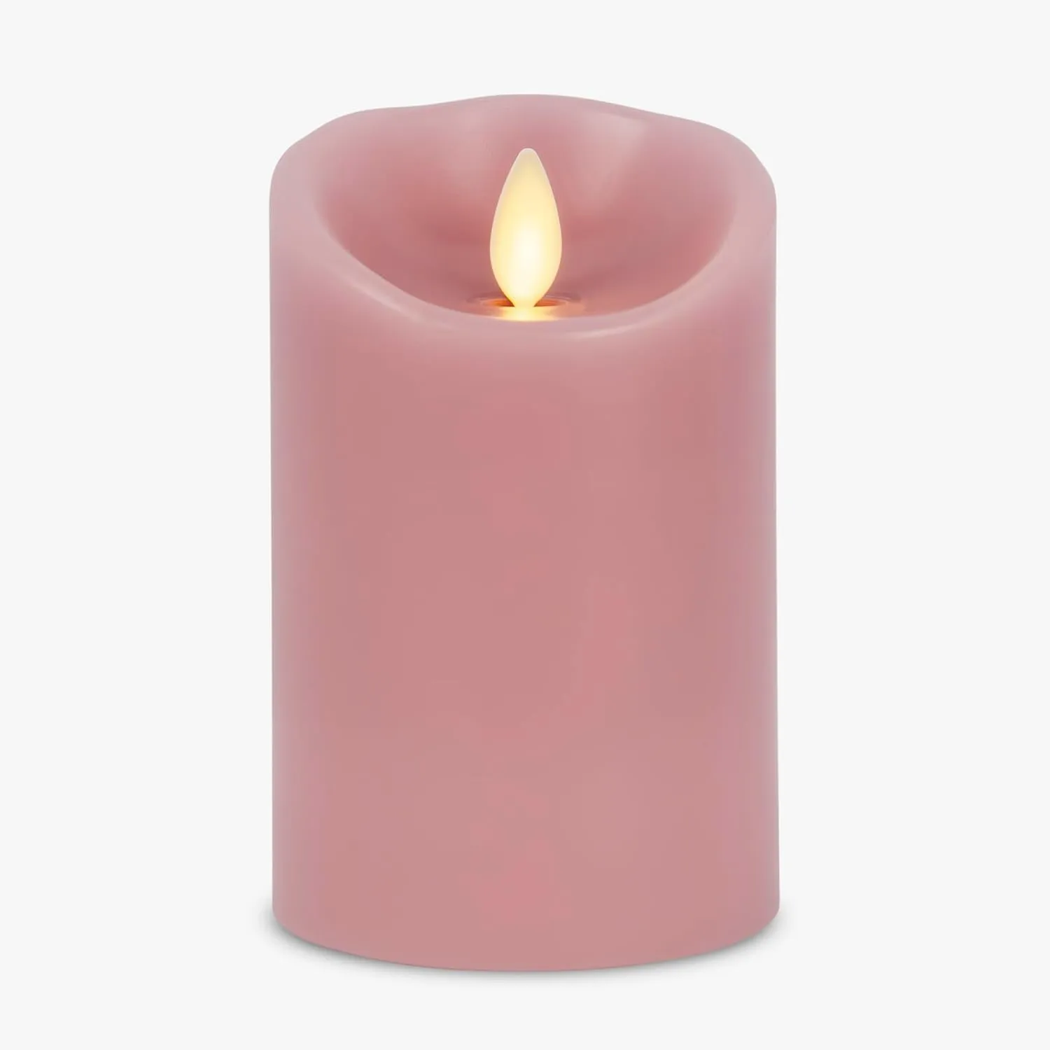 Luminara Blooming Mauve Garden Pillar Candles - Flameless Real-Flame Nature-Inspired Battery Operated LED Decor - Spring Summer Collection - 3" x 4.5"