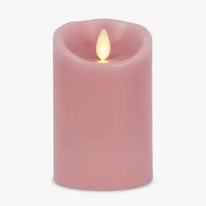 Luminara Blooming Mauve Garden Pillar Candles - Flameless Real-Flame Nature-Inspired Battery Operated LED Decor - Spring Summer Collection - 3" x 4.5"