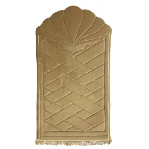 Luxury Padded Tulip Salah Prayer Mat - Brown