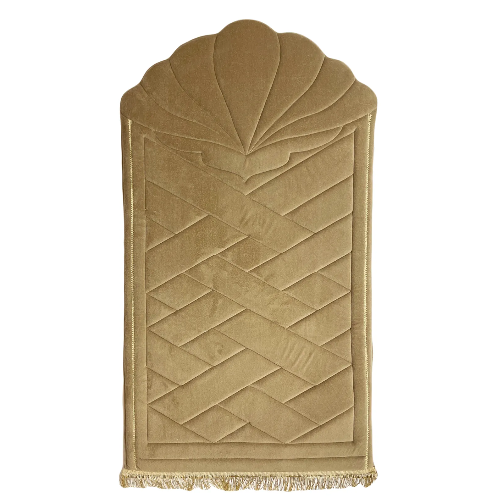 Luxury Padded Tulip Salah Prayer Mat - Brown