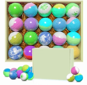 Luxury Bath Bombs Gift Set - 20 Organic Handcrafted Spa Bombs with Essential Oils | Relaxation & Self-Care Bath Bombs for Women/Men/Mom | Birthday, Mother's Day, Anniversary