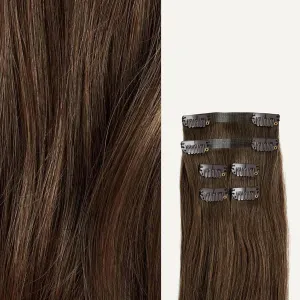 Luxy 100% Remy Human Hair Extensions for Thin Hair Thinning Hair Fill-Ins – 6 Seamless Wefts Multi-Dimensional Color Blend - Natural-Looking Volume & Coverage 80 grams 16" Neutral Brown Thinning