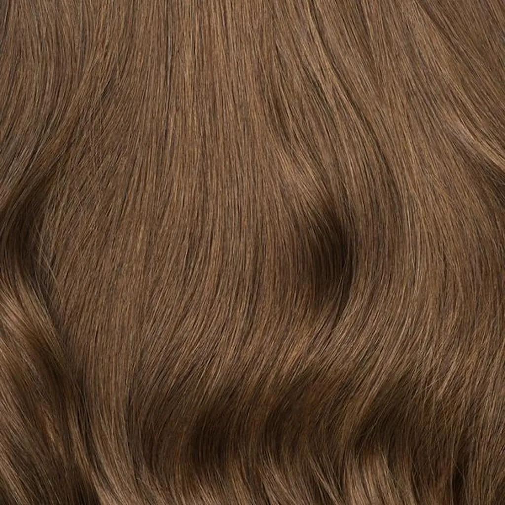 Luxy 100% Remy Human Hair – Halo Clip-In Hair Extensions –Natural Looking Volume & Length - One-Piece - Easy 5-Min Application 140 grams 16" Chestnut Brown Halo