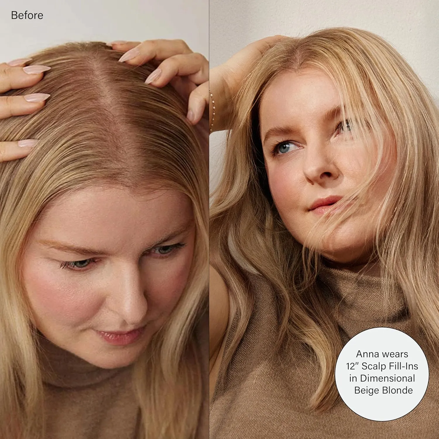 Luxy 100% Remy Human Hair – Scalp Hair Fill-Ins - Clip-Ins for Scalp & Part Line Coverage - Natural Coverage for Thinning Areas, Lightweight Mesh Bands 30 grams 12" Dirty Blonde Highlights