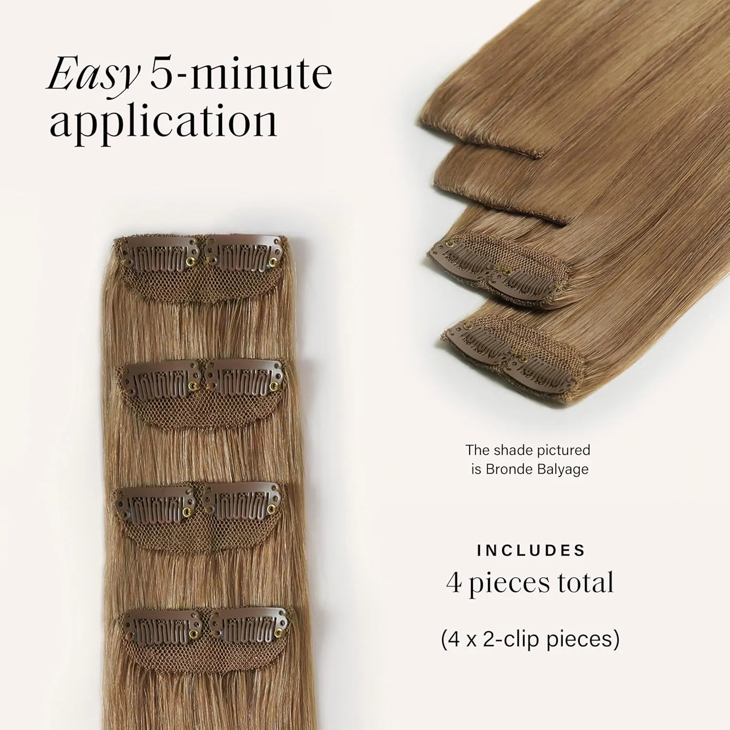 Luxy 100% Remy Human Hair – Scalp Hair Fill-Ins - Clip-Ins for Scalp & Part Line Coverage - Natural Coverage for Thinning Areas, Lightweight Mesh Bands 40 grams 16" Chestnut Brown Highlights