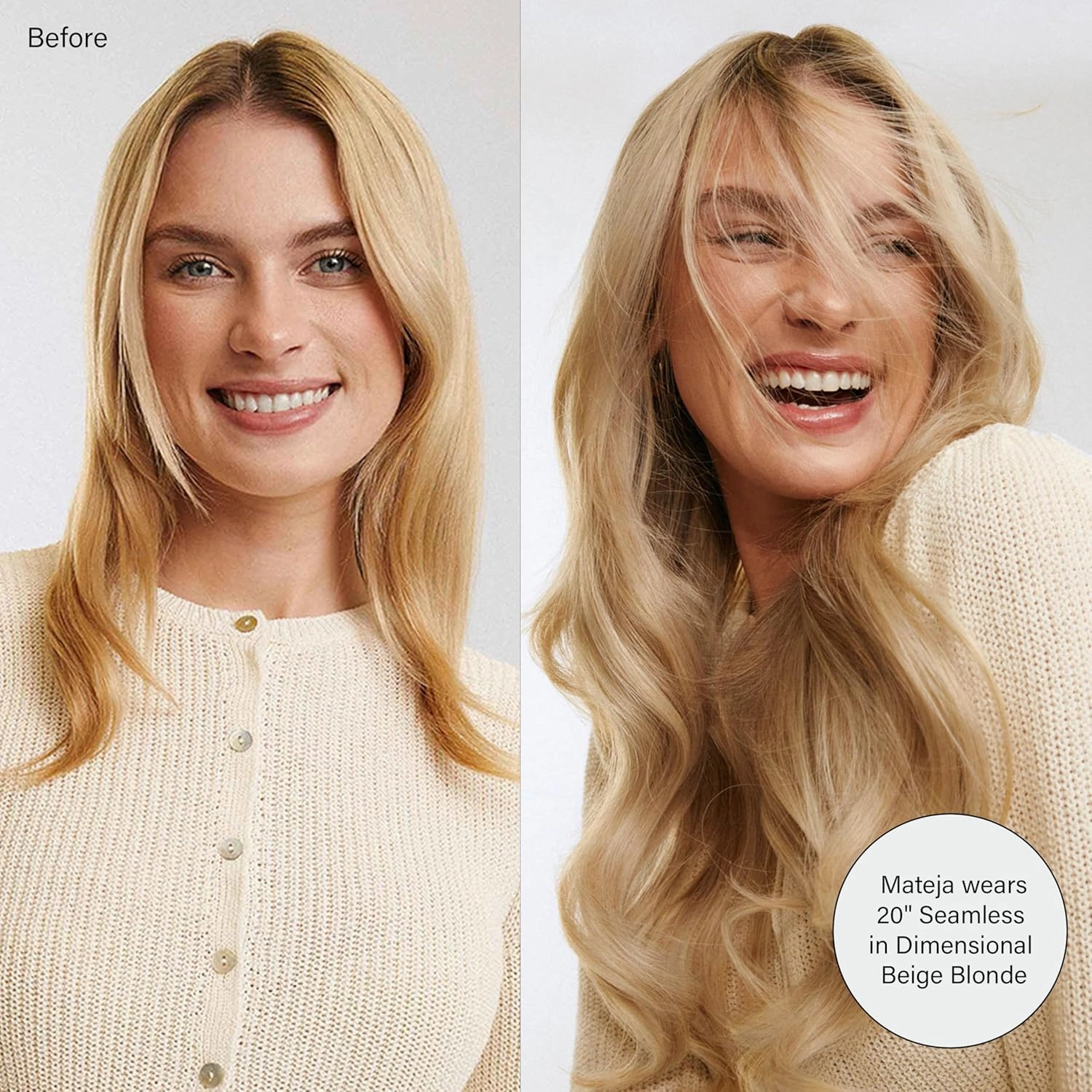 Luxy 100% Remy Human Hair - Seamless Clip-In Hair Extensions - Multi-Dimensional Color for Natural Blending, Adds Volume & Length 240 grams 24" Beige Blonde Balayage
