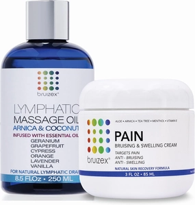 Lymphatic Massage Oil and Post LIPO Pain BRUISING and Swelling Cream