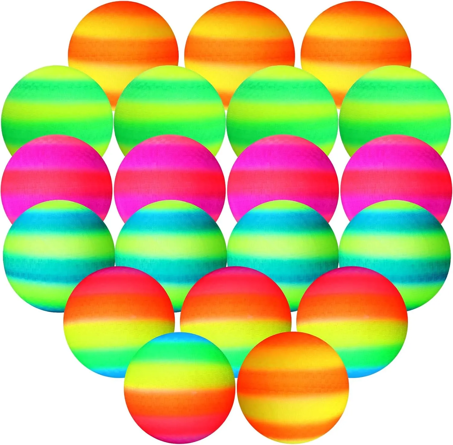 Macarrie 20 Pcs Playground Balls 6 Inches Dodgeball Kick Balls for Kids Adults Colorful Inflatable Balls Handballs Soccer Basketball Handball Games Camps Schools Outdoors