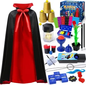 Magic Kit, Magic Set with Magician Costume for Kids Age 6-8, Magic Tricks for Kids Ages 6 7 8 9 10 11 12 Year Old