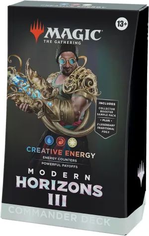 Magic: The Gathering Modern Horizons 3 Commander Deck - Creative Energy (100-Card Deck, 2-Card Collector Booster Sample Pack   Accessories)