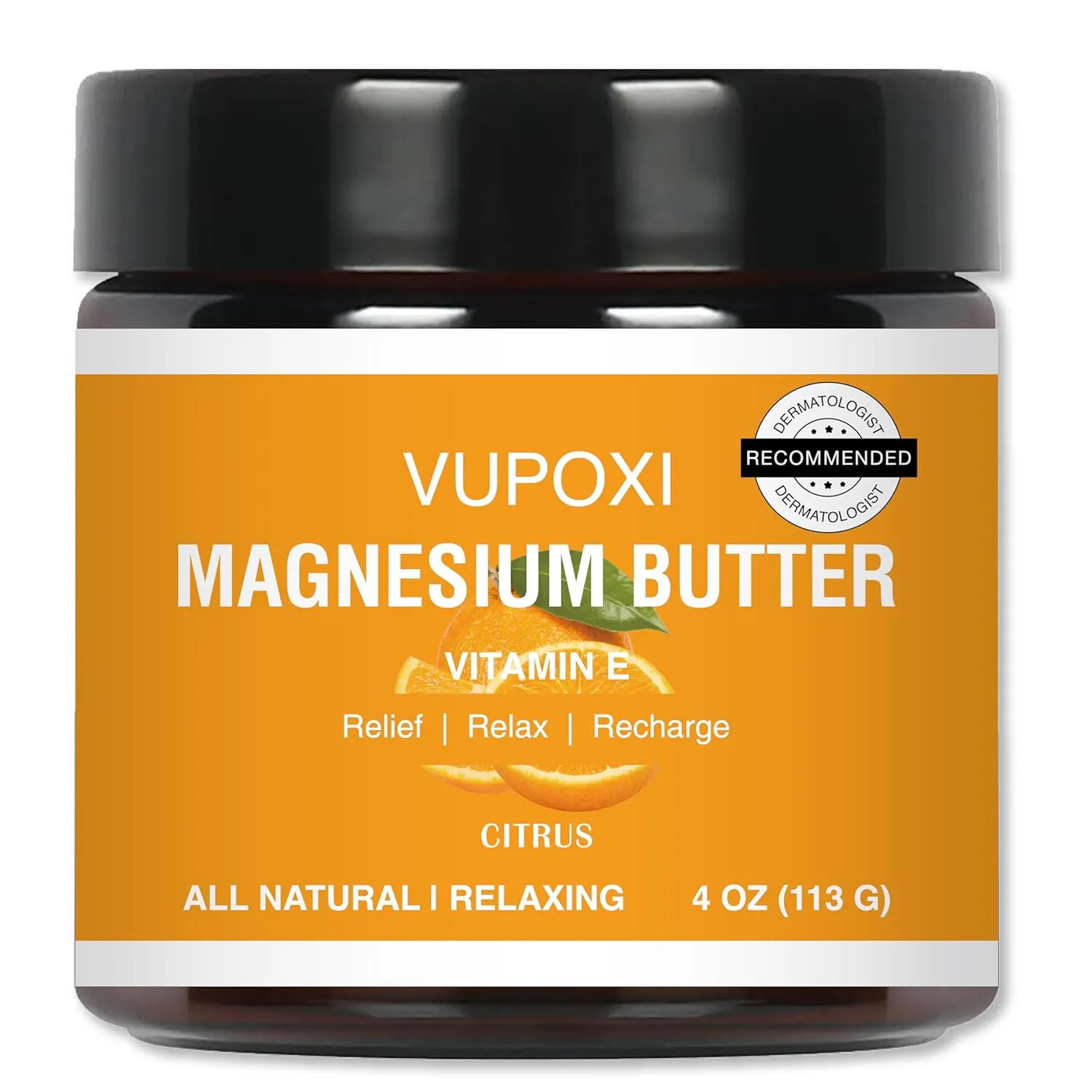 Magnesium Cream for Sleep, Muscle Soreness & Cramps Relief with Vitamin E, Shea Butter - Topical Magnesium Lotion for Calm & Relaxation - (4 fl, Citrus)