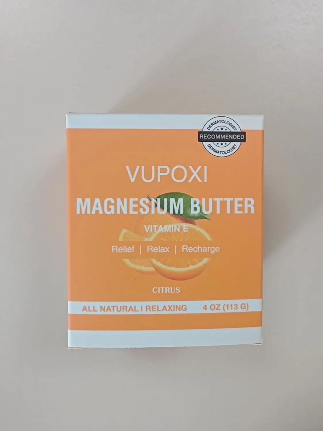 Magnesium Cream for Sleep, Muscle Soreness & Cramps Relief with Vitamin E, Shea Butter - Topical Magnesium Lotion for Calm & Relaxation - (4 fl, Citrus)
