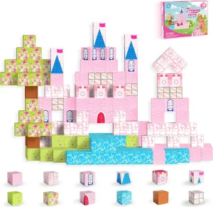 Magnetic Princess Castle Blocks - 78 PCS STEM Building Toys for Girls, Montessori Learning Gift, Birthday Toys for Kids Age 3 