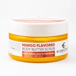 Mango Scented Body Butter Scrub – Exfoliate & Hydrate with Shea Butter, Olive Oil | Natural Glow, Gentle for Sensitive Skin