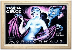 Marmorhaus - Teufel Circe - Officially Licensed - Classic Movie - Mini Poster - 17" x 11" with Frame Natural Color