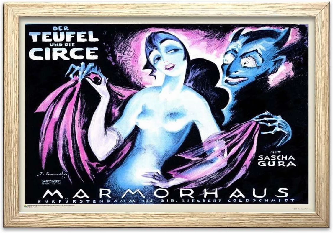 Marmorhaus - Teufel Circe - Officially Licensed - Classic Movie - Mini Poster - 17" x 11" with Frame Natural Color